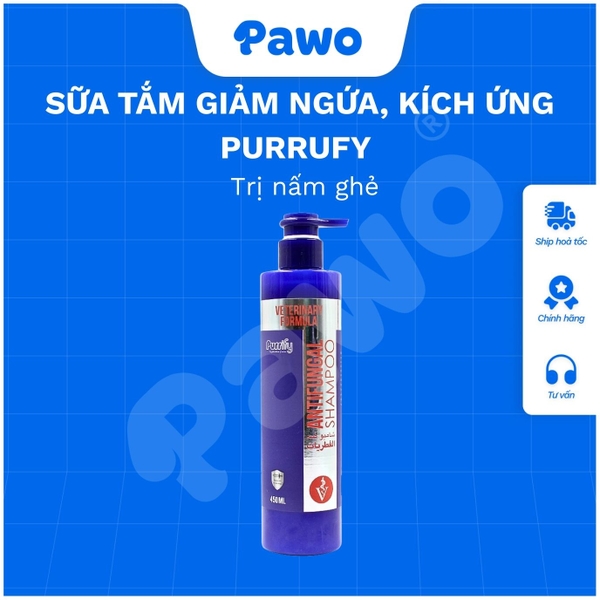 Sữa tắm Purrufy giảm ngứa, trị viêm, diệt ve rận 450ml PAWO