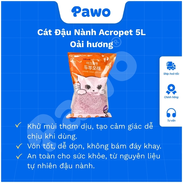 Cát vệ sinh đậu nành AcroPet 5L | PAWO