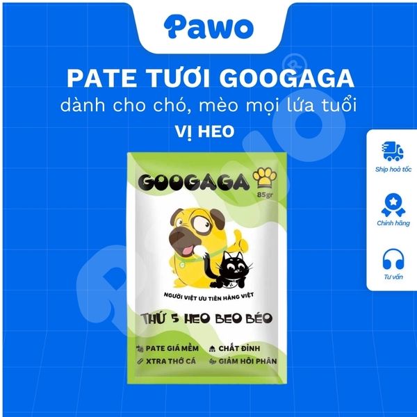 Phù Hợp Bé Kén Ăn - Pate Tươi Googaga 85G Cho Chó và Mèo, Dinh Dưỡng | PAWO