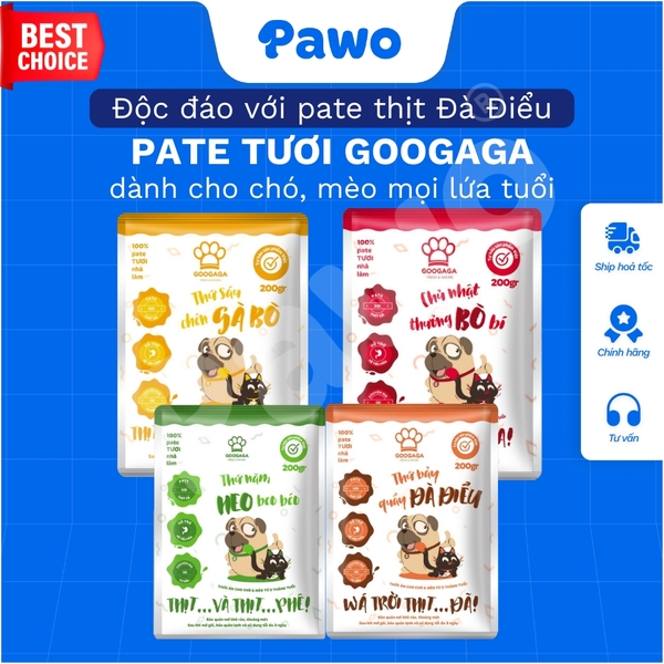 Phù Hợp Bé Kén Ăn - Pate Tươi Googaga 85G Cho Chó và Mèo, Dinh Dưỡng | PAWO