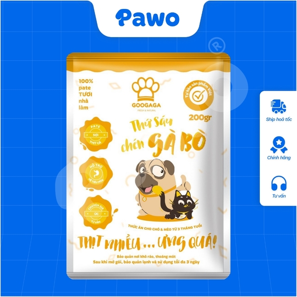 Phù Hợp Bé Kén Ăn - Pate Tươi Googaga 85G Cho Chó và Mèo, Dinh Dưỡng | PAWO