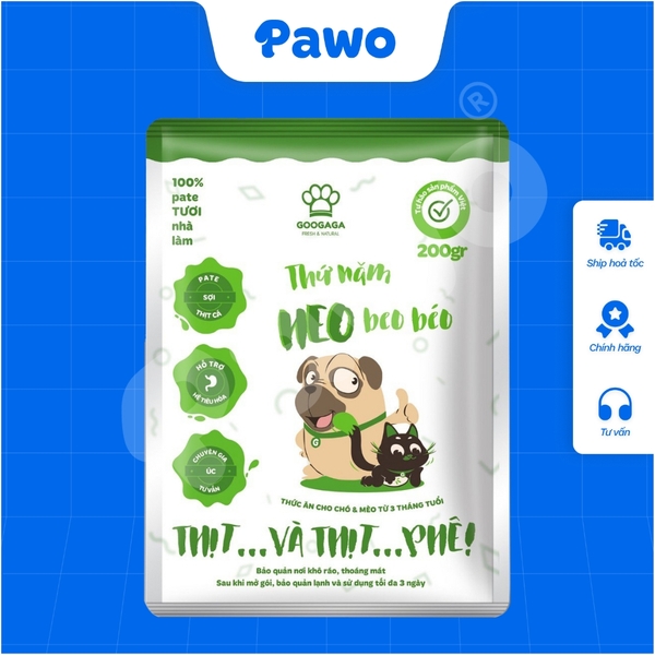 Phù Hợp Bé Kén Ăn - Pate Tươi Googaga 85G Cho Chó và Mèo, Dinh Dưỡng | PAWO
