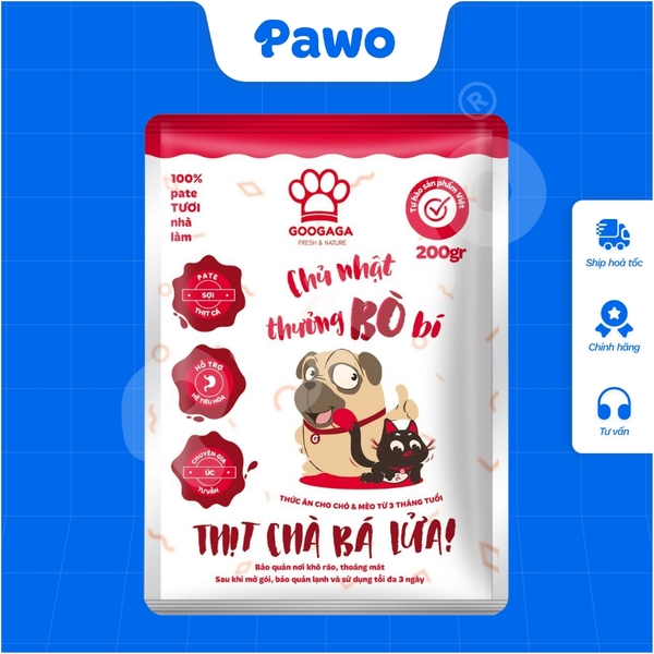 Phù Hợp Bé Kén Ăn - Pate Tươi Googaga 85G Cho Chó và Mèo, Dinh Dưỡng | PAWO