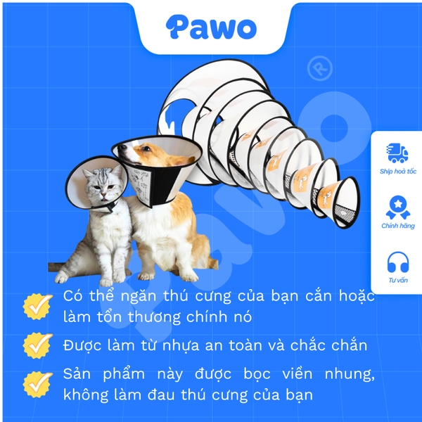 Loa đeo chống liếm cho chó mèo PAWO