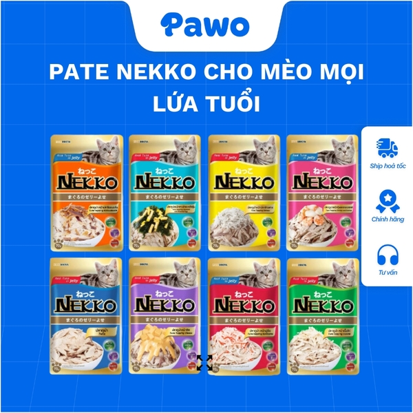Pate NEKKO cho mèo trưởng thành dạng thạch nội địa Thái Lan gói 70g PAWO.