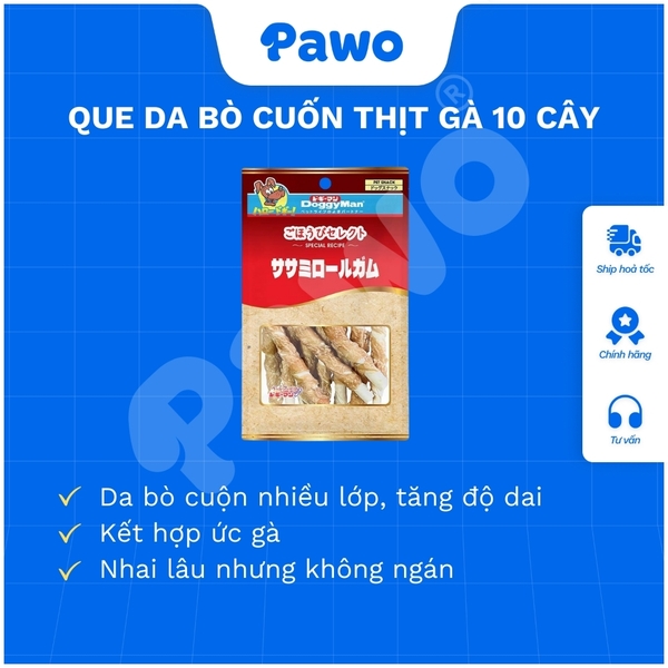 Snack Và Que Gặm Doggyman  Da Bò, Gà Nhiều Loại PAWO