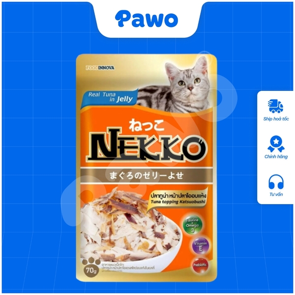 Pate NEKKO cho mèo trưởng thành dạng thạch nội địa Thái Lan gói 70g PAWO.