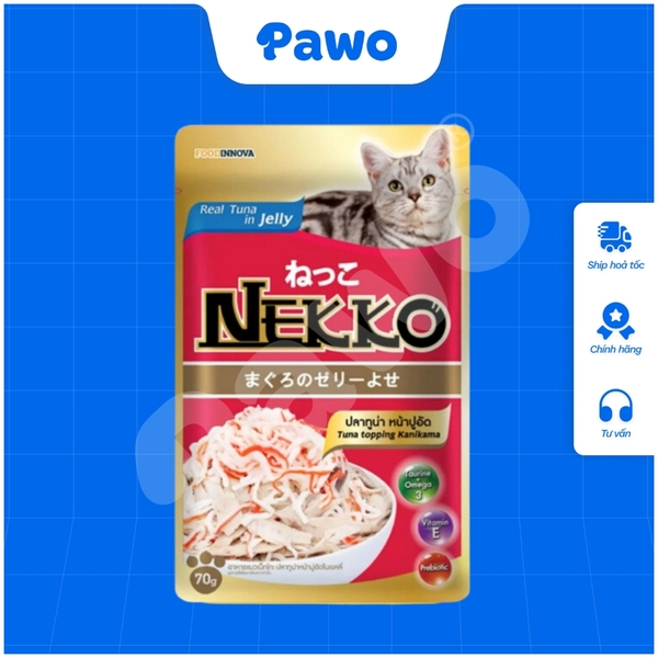 Pate NEKKO cho mèo trưởng thành dạng thạch nội địa Thái Lan gói 70g PAWO.