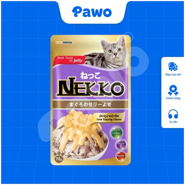 Pate NEKKO cho mèo trưởng thành dạng thạch nội địa Thái Lan gói 70g PAWO.