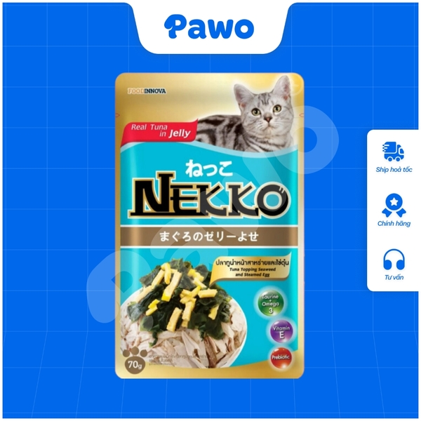 Pate NEKKO cho mèo trưởng thành dạng thạch nội địa Thái Lan gói 70g PAWO.