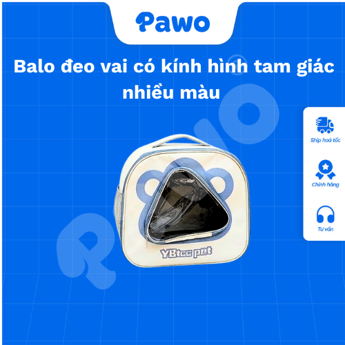 Balo đeo vai có kính hình tam giác nhiều màu cho thú cưng - PAWO