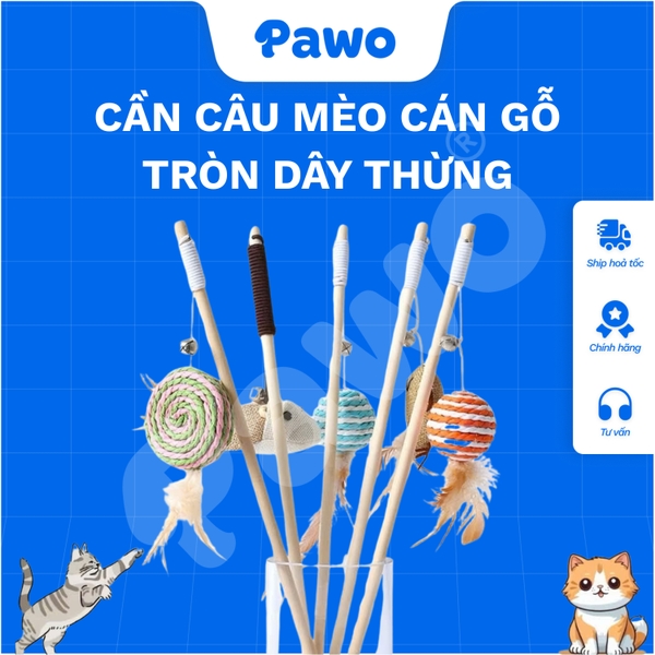 Cần câu mèo cán gỗ - Chuột dây thừng