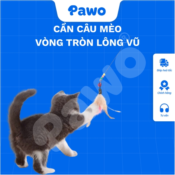 Đồ chơi cần câu mèo dây thép dài PAWO