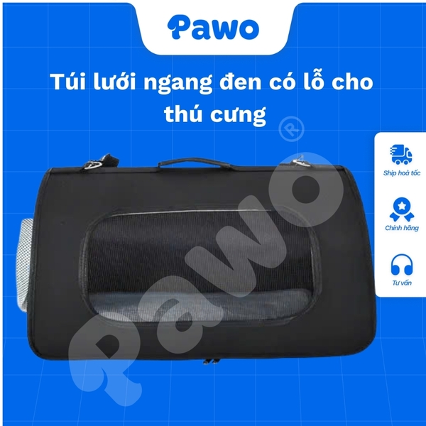 Túi lưới ngang đen có lỗ thoáng khí cho thú cưng - PAWO