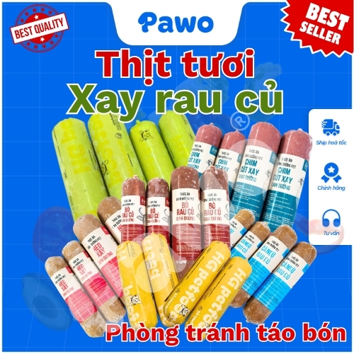 Thức Ăn Chó Mèo - Thịt Xay Rau Củ 400g - RAW FOOD - HG PetFood - PAWO