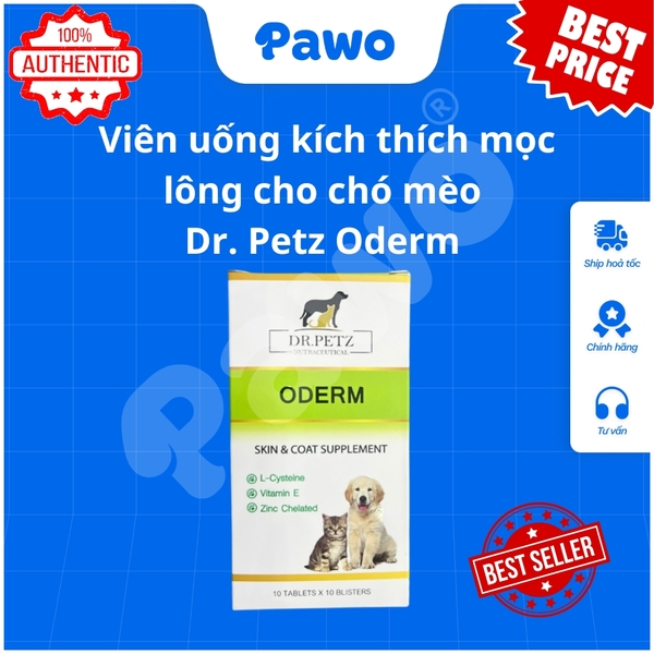 Viên uống kích thích mọc lông cho chó mèo DR.PETZ ODERM | PAWO