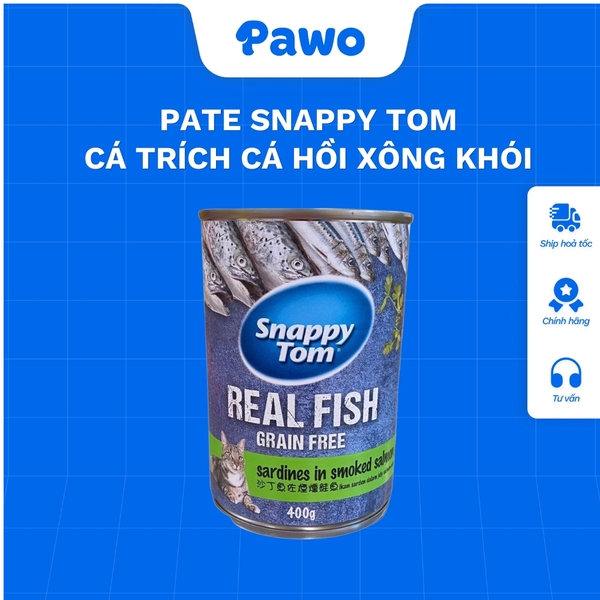 Pate Snappytom Real Fish cho mèo 400g