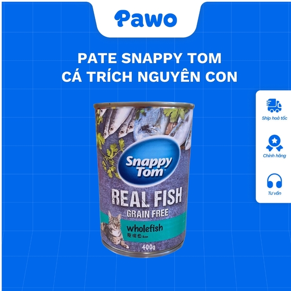 Pate Snappytom Real Fish cho mèo 400g