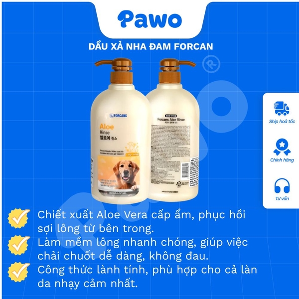 Dầu xả nha đam Forcans 750ml - PAWO
