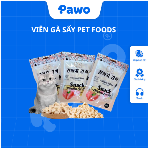 Snack Gà Viên Sấy Q8 Cho Mèo 45g PAWO