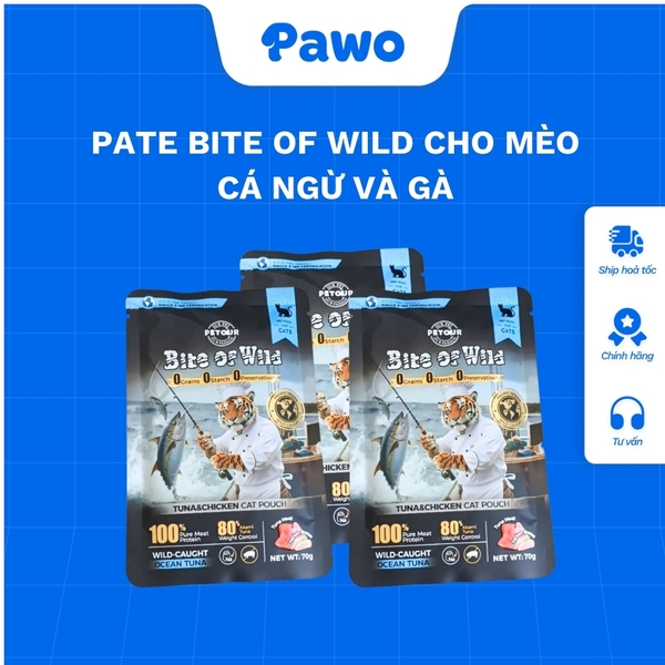 Pate Cao Cấp Bite of Wild Túi 70G PAWO