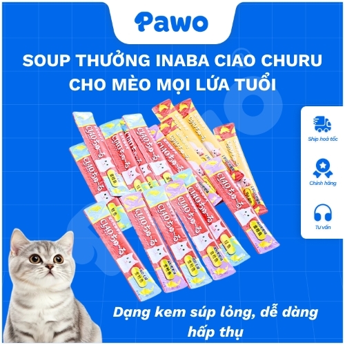 Soup thưởng INABA CIAO churu cho mèo | PAWO