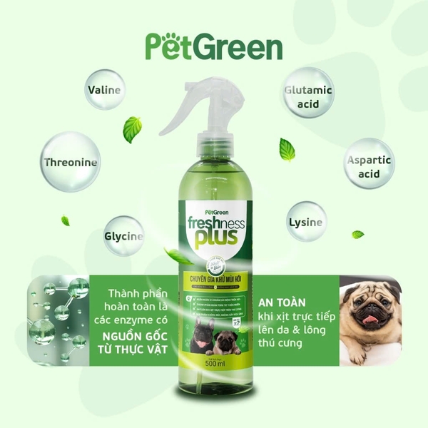 Xịt khử mùi Pet Green Cho Bull Pug, Chó Mèo, Thú Cưng - PAWO