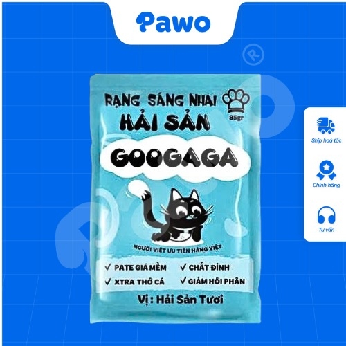 Hỗ Trợ Bé Mèo Kén Ăn - Pate Tươi GOOGAGA 85G Nhiều Vị PAWO