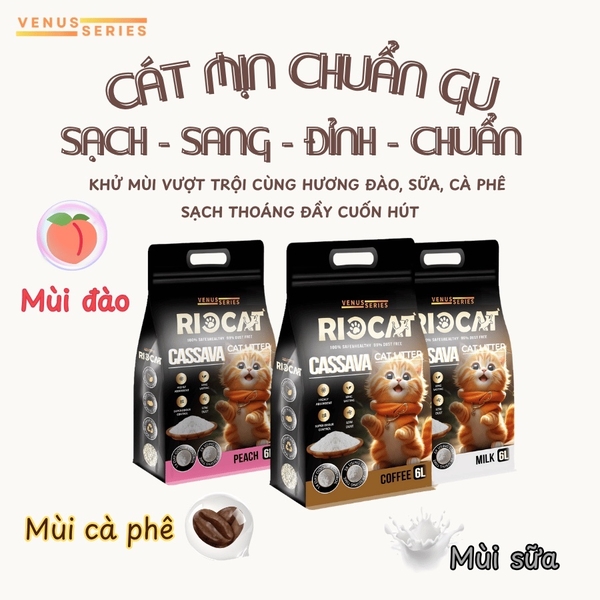 Cát sắn Rio Cat - Cassava cat litter 6L PAWO