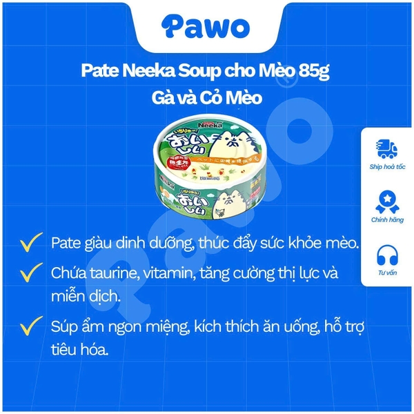 Pate Neeka Dạng Soup Dành Cho Mèo Mọi Lứa Tuổi 85g PAWO
