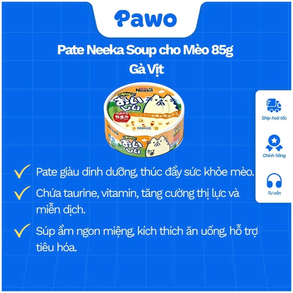 Pate Neeka Dạng Soup Dành Cho Mèo Mọi Lứa Tuổi 85g PAWO