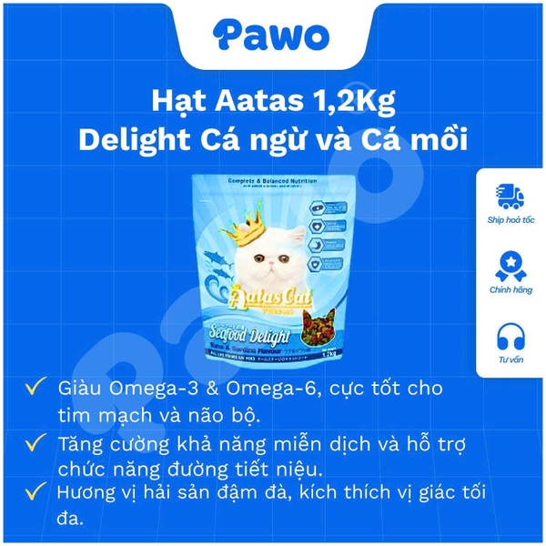 Hạt Aatas 1,2kg cho Mèo PAWO
