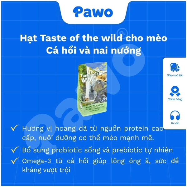 Hạt Taste of the wild cho mèo túi 500g | PAWO