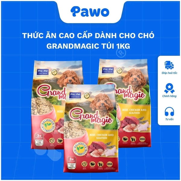 THỨC ĂN CAO CẤP DÀNH CHO CHÓ GRANDMAGIC TÚI 1KG | PAWO