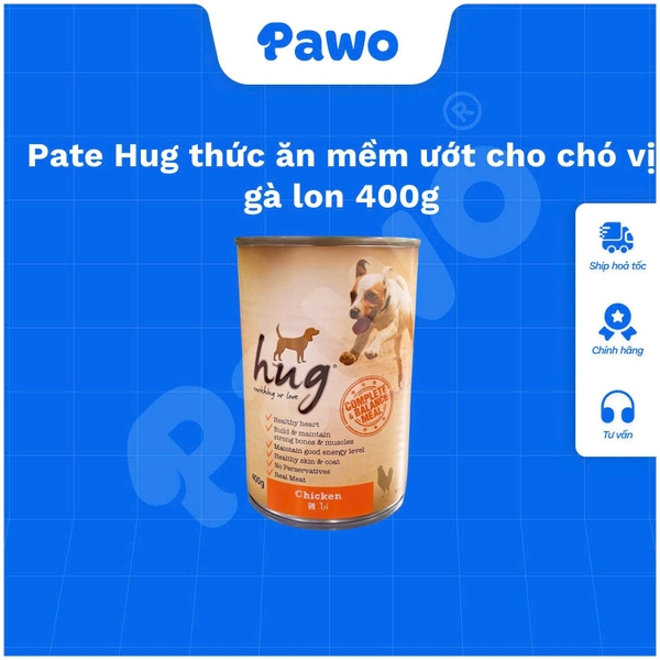 Pate Hug thức ăn mềm ướt cho chó lon 400g | PAWO