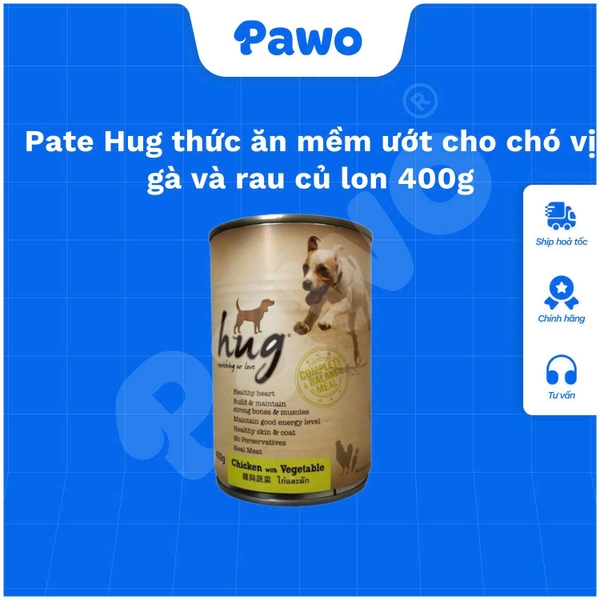 Pate Hug thức ăn mềm ướt cho chó lon 400g | PAWO