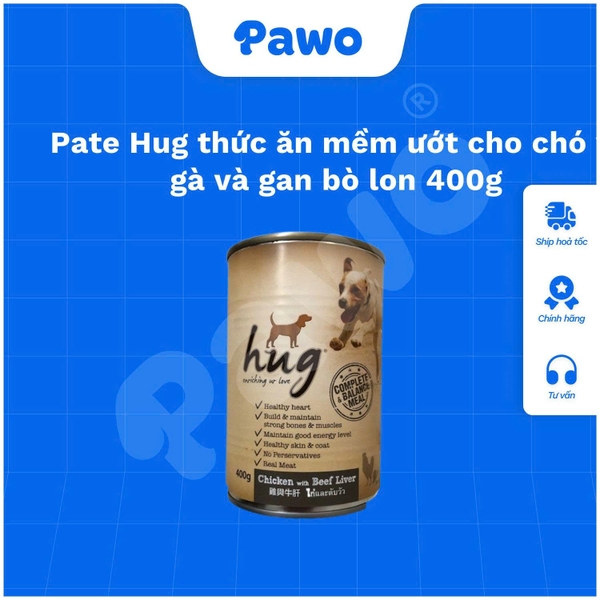 Pate Hug thức ăn mềm ướt cho chó lon 400g | PAWO