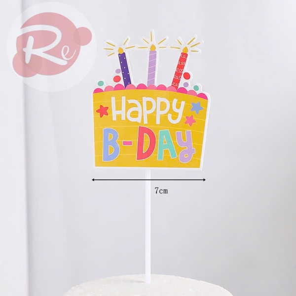 Topper HPBD hoạt hình - Mẫu 6