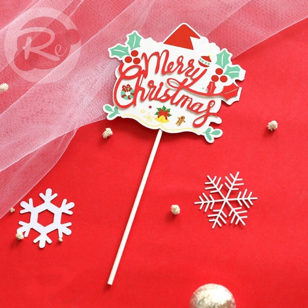 Que cắm Merry Christmas - Chuông