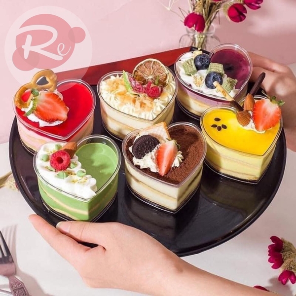 Cốc Nhựa Trái Tim - Không nắp (Set 10 chiếc)