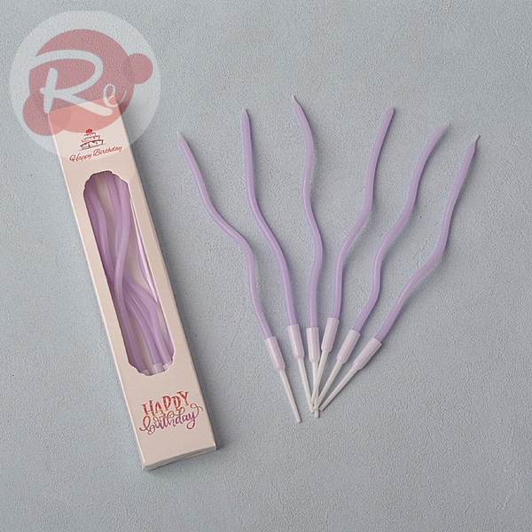 Nến xoắn dài - Không nhũ - Tím