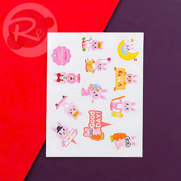 120 thẻ cupcake Thỏ Bunny hồng