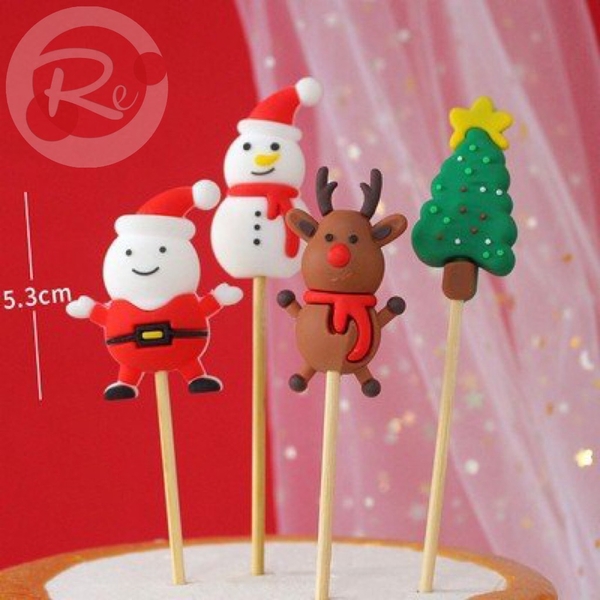 Que cắm Silicon - Bộ 4 Noel