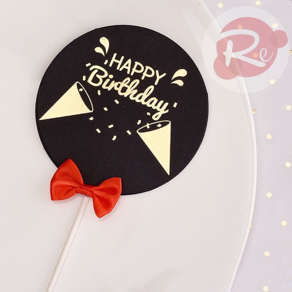 Thẻ đen Happy Birthday - Rắc hoa