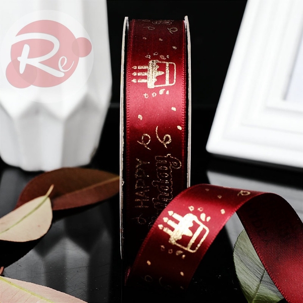 Ruybang HPBD Bánh sinh nhật (2.5cm-22m) - Đỏ đô