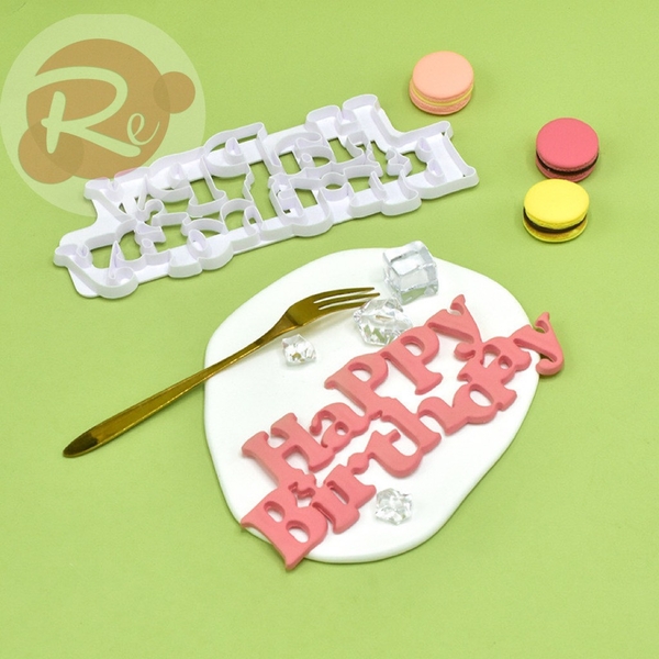 Khuôn ấn Fondant - Chữ Happy Birthday