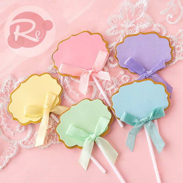 5 thiệp trơn - Ren gắn nơ