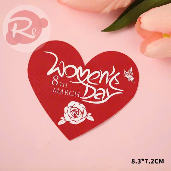 5 tag giấy Women's Day - Đỏ