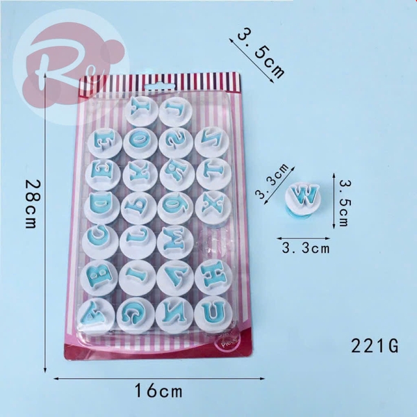 Khuôn ấn fondant - Bộ 26 Chữ Hoa