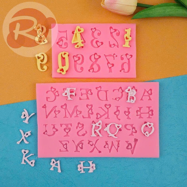 Khuôn Silicon - Bộ 2 chữ trái tim